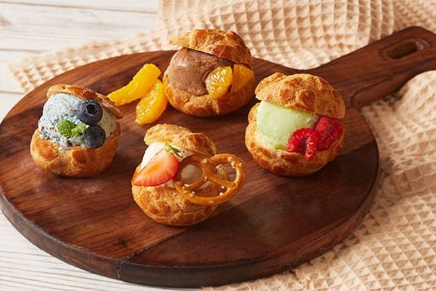 カスタマイズ デザート バー バッケン窯で焼き上げたシューアイス
