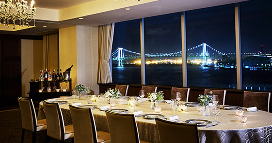 東京湾やレインボーブリッジの絶景夜景と極上の豪華食材でおもてなし 接待プラン1
